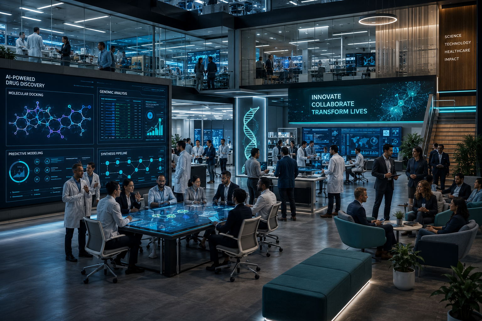 BPIP innovation hub — futuristic biomedical AI research environment